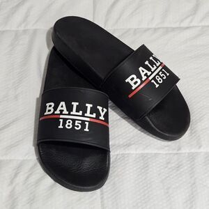 Bally Samuel O Mens Slides Black Size 43 US 10 Slip-on Pool Side Water Resistant